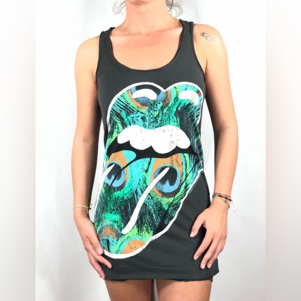 Amplified Womens Rolling Stones Peacock Long Top